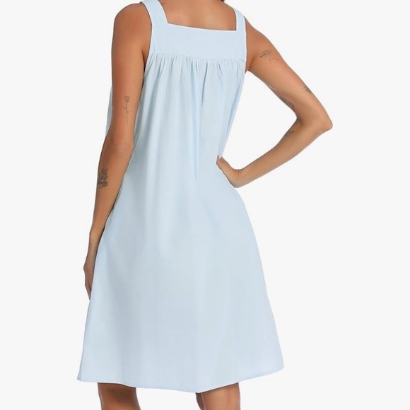 Sky Blue Sleeveless Chemise - Picture 3 of 7